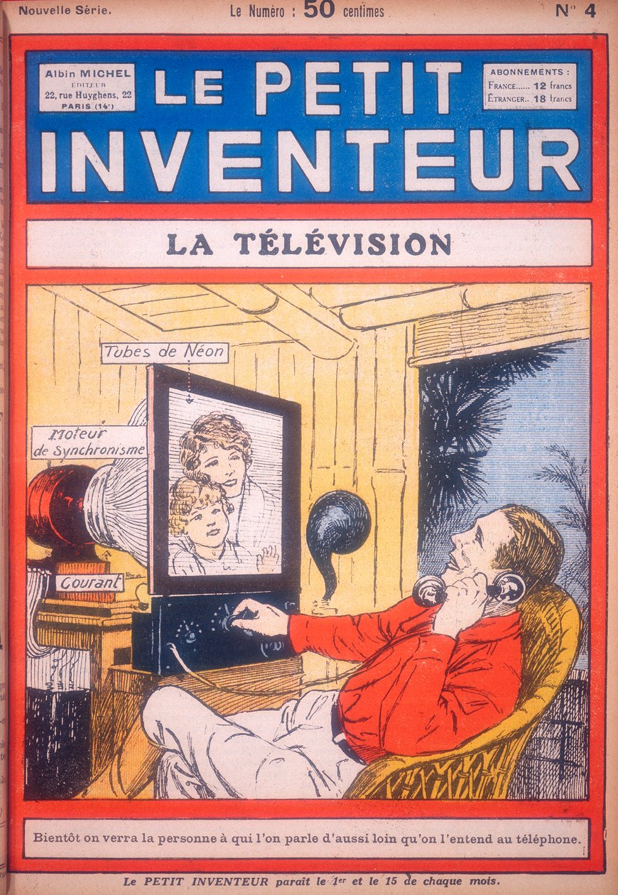 Idé til en videotelefon, der bruger neonrør til at vise billedet, c1927 af Unbekannt