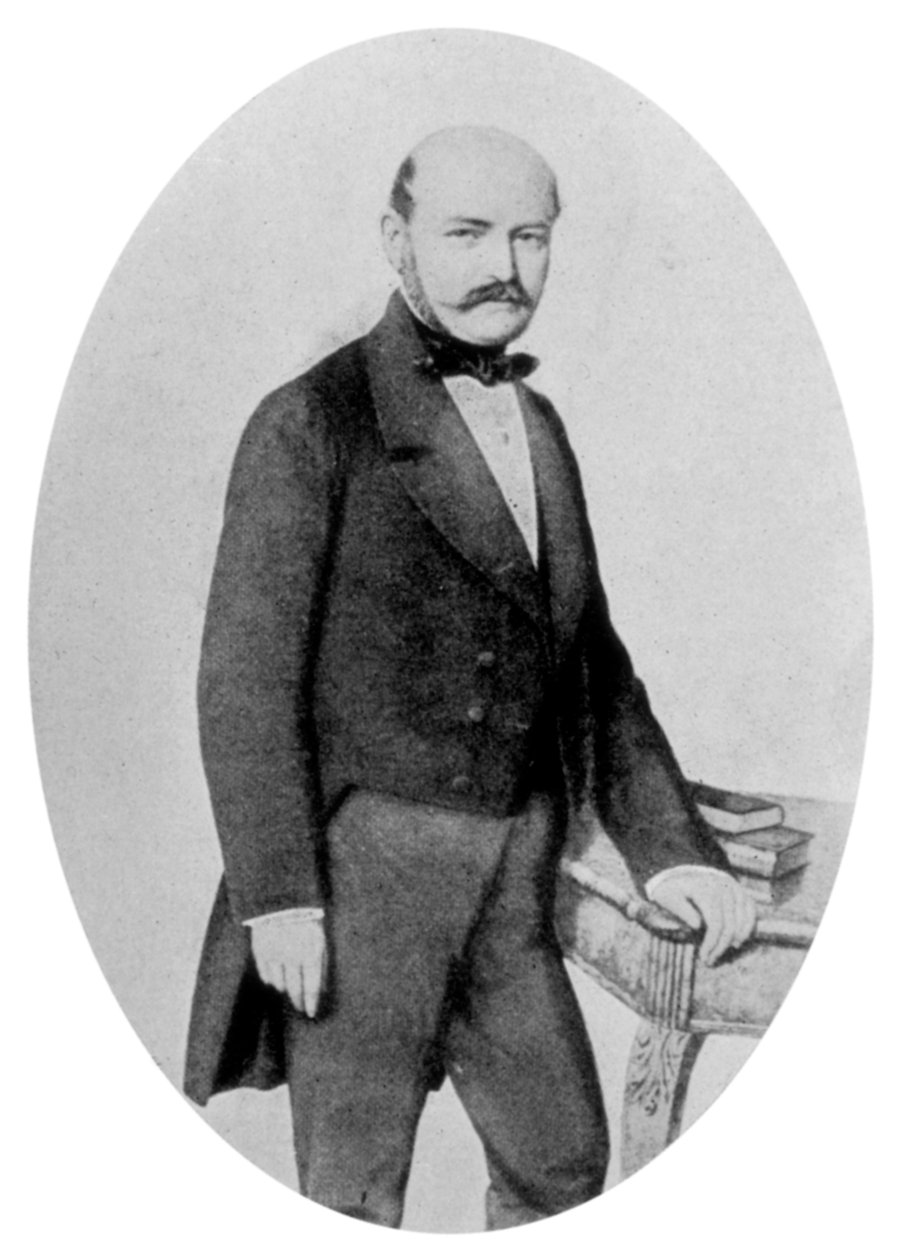 Ignaz Philip Semmelweis 1818-1865, ungarsk fødselslæge, 1800-tallet af Unbekannt