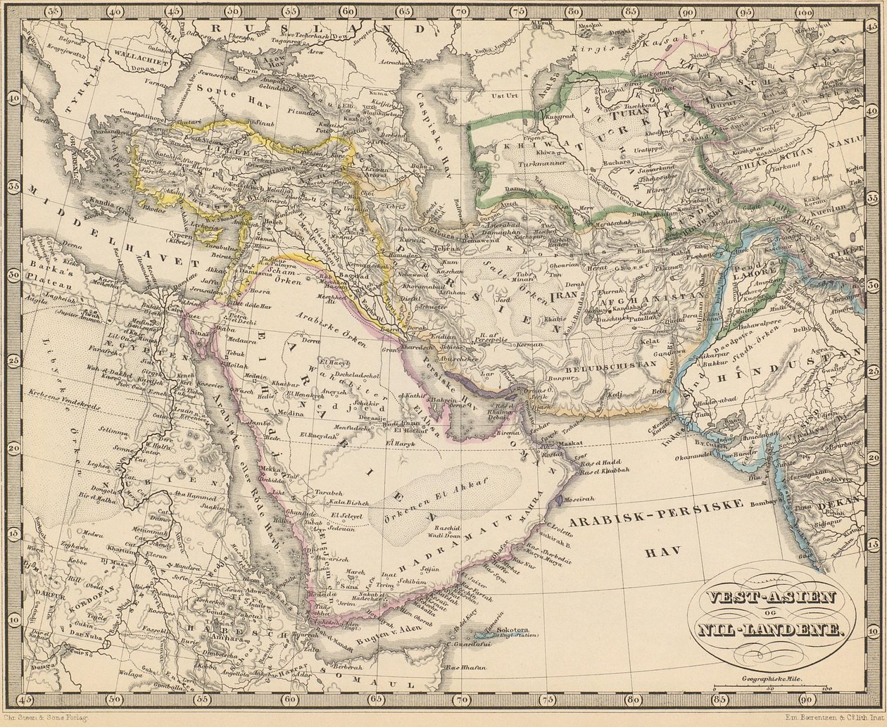 Illustration hentet fra bogen Atlas of All Parts of the Earth af ukendt forfatter og udgivet af Chr. Steen & Søn (København, 1857) af Unbekannt