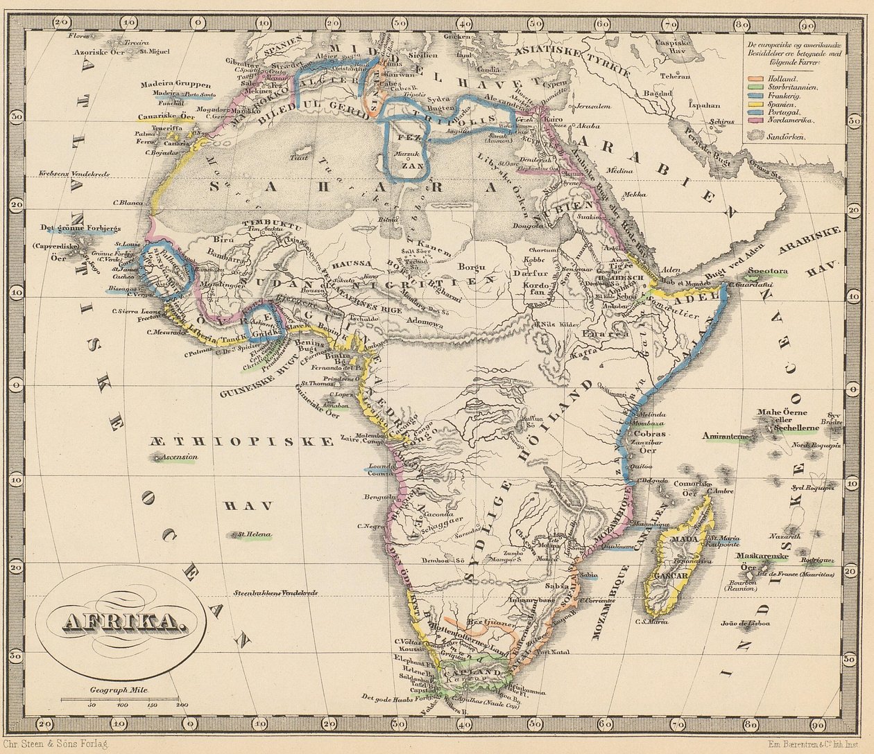 Illustration hentet fra bogen Atlas of All Parts of the Earth af ukendt forfatter og udgivet af Chr. Steen & Søn (København, 1857) af Unbekannt