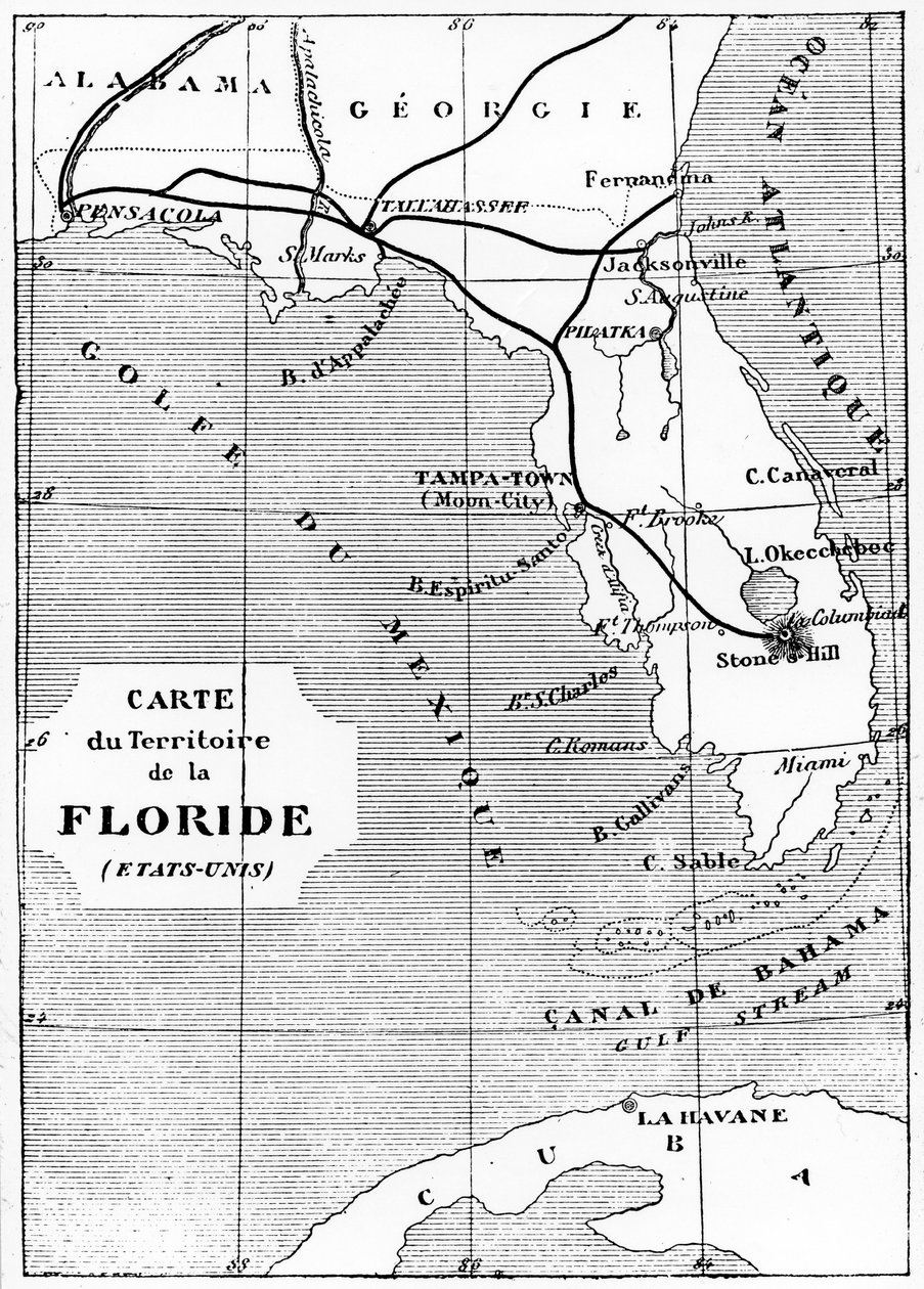 Illustration fra Fra Jorden til Månen af ​​Jules Verne, 1865 af Unbekannt
