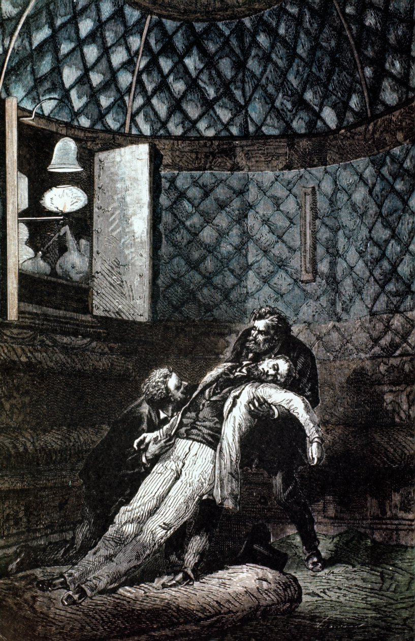 Illustration fra Fra Jorden til Månen af ​​Jules Verne, 1865 af Unbekannt