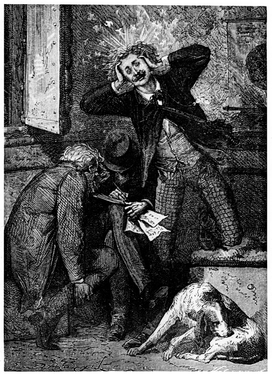Illustration fra Fra Jorden til Månen af ​​Jules Verne, 1865 af Unbekannt