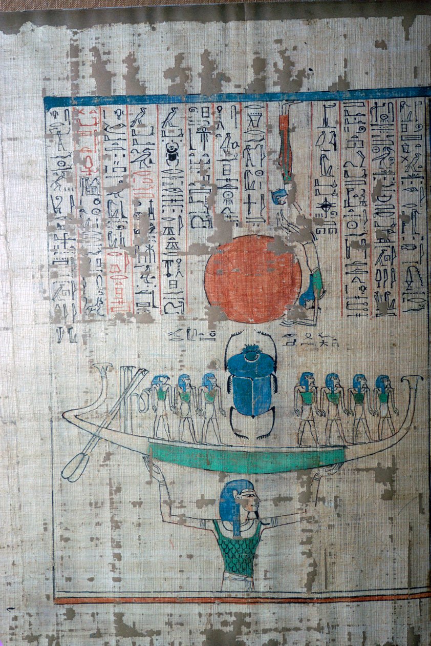 Billede af den egyptiske kreative myte fra Papyrus af Anhai af Unbekannt