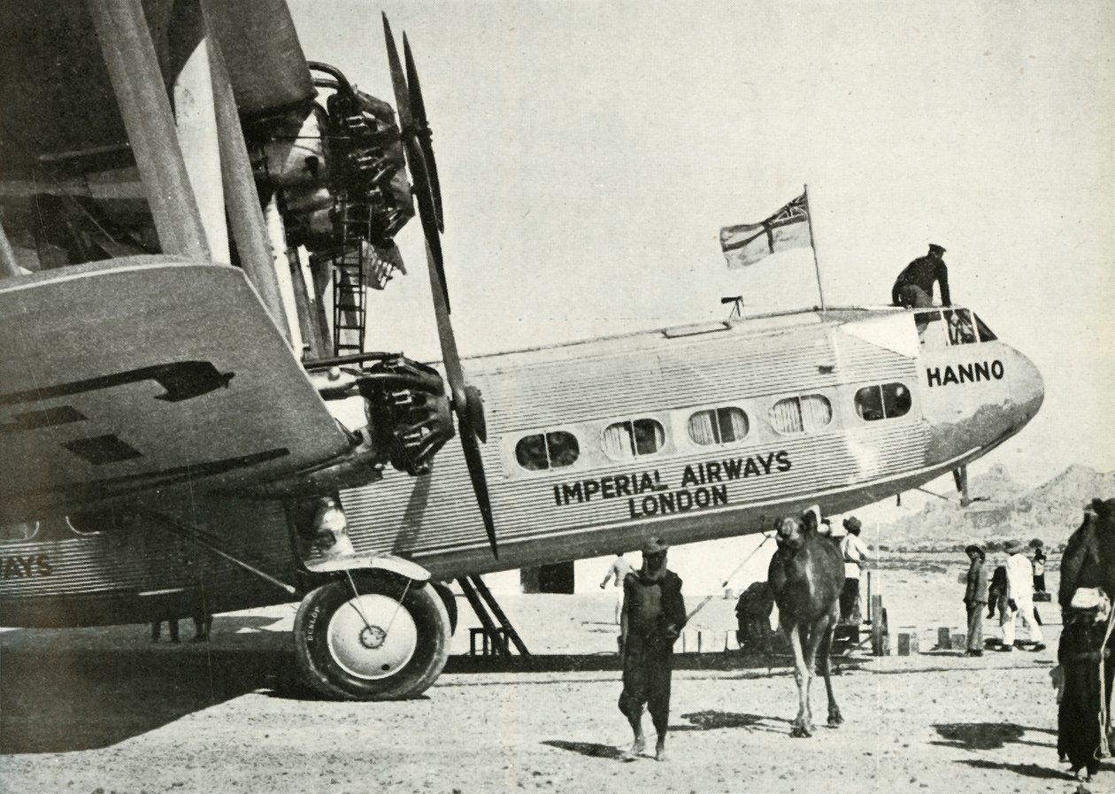 Imperial Airways Handley-Page HP 42 biplan Hanno, Gwadar, Baluchistan, c1931-c1940 1946. af Unbekannt