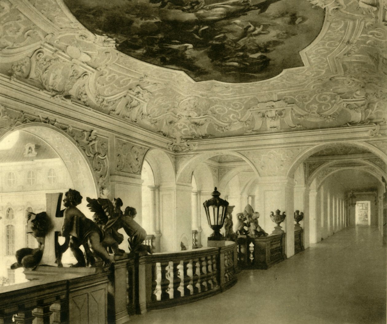 Kejserlig trappe, St Florian Kloster, Sankt Florian, Øvre Østrig, c1935. af Unbekannt