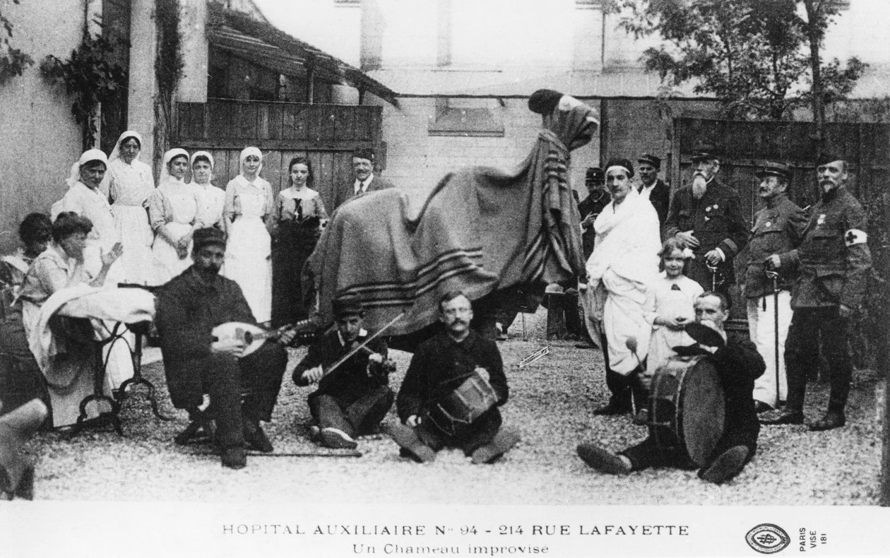 Improviseret kamel, hjælpehospital, Rue Lafayette, Paris, Frankrig, Første Verdenskrig, 1914-1918 af Unbekannt