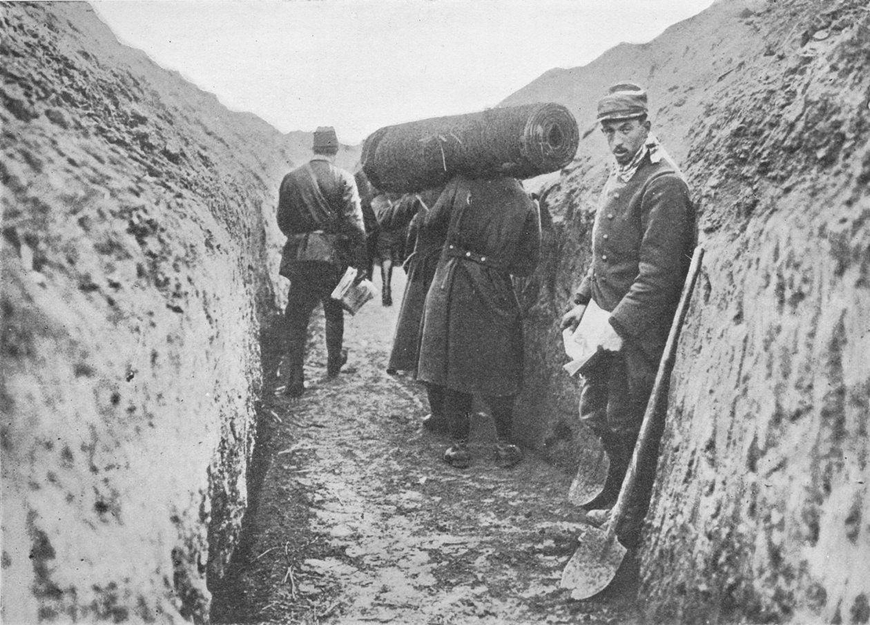 I en af de franske skyttegrave, 1914 af Unbekannt