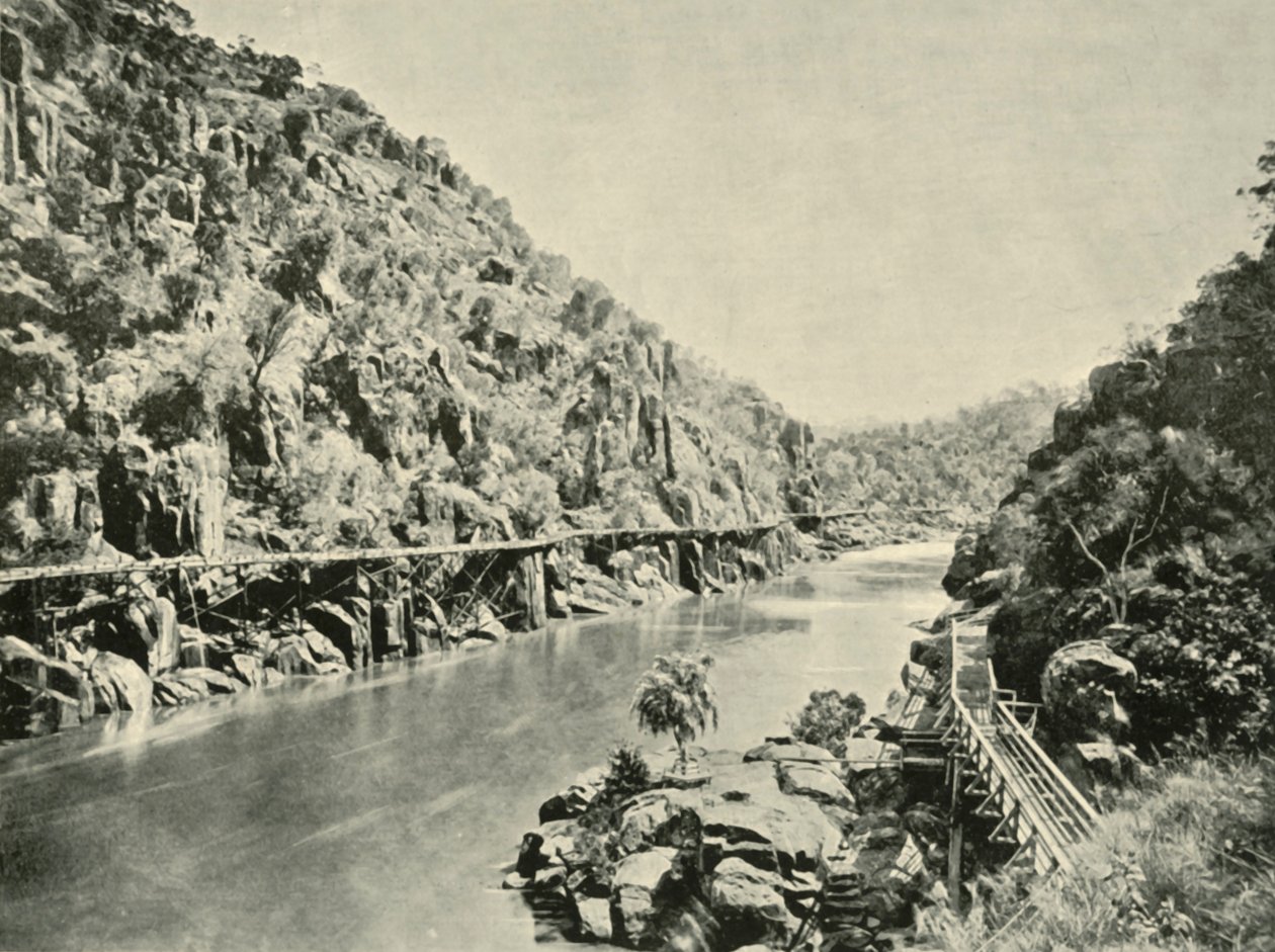 I Cataract Gorge, 1901. af Unbekannt