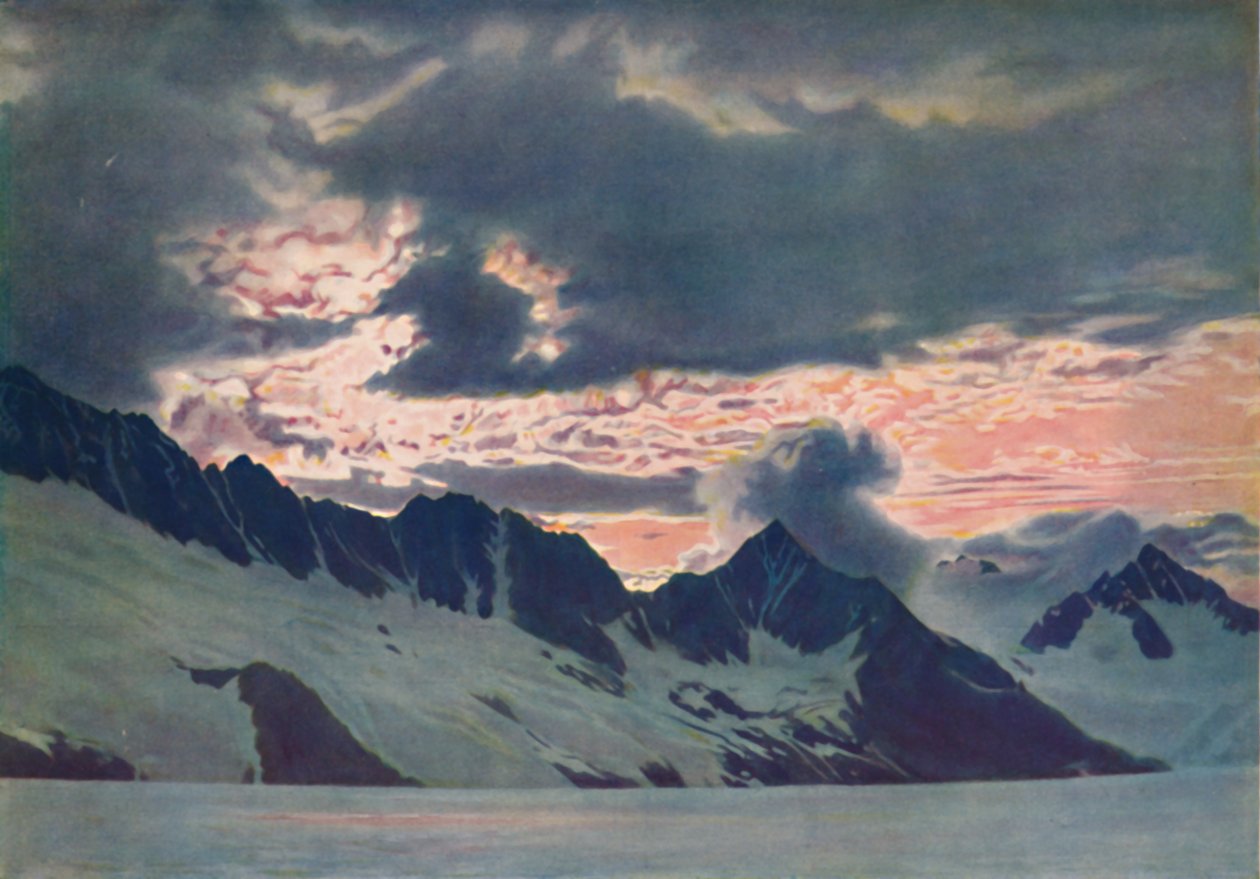 In the Wake of the Dawn: Green Mists Set on Alpine Peak and Valley, c1935 af Unbekannt