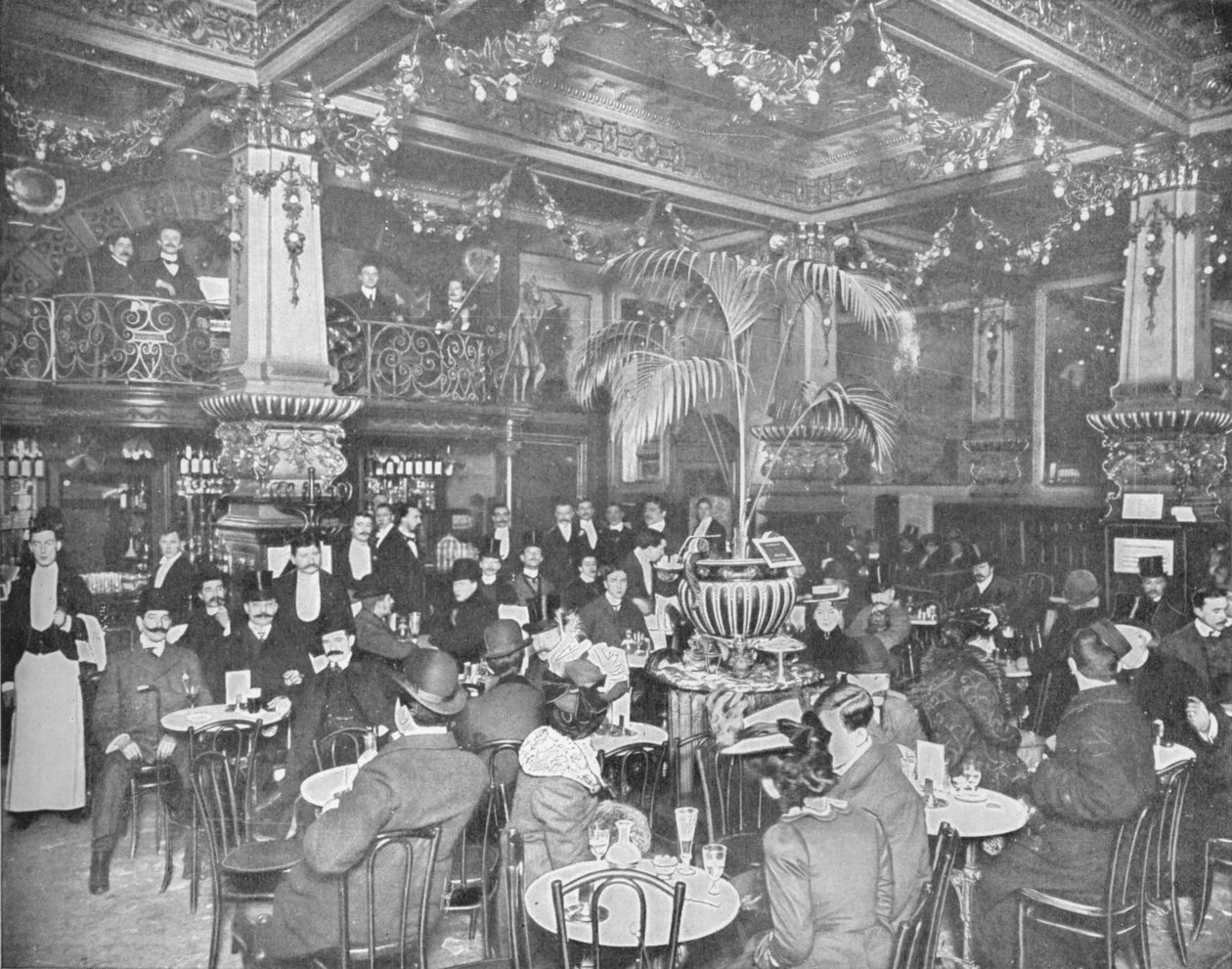I brasseriet, Hotel de lEurope, Leicester Square, London c1903 1903 af Unbekannt