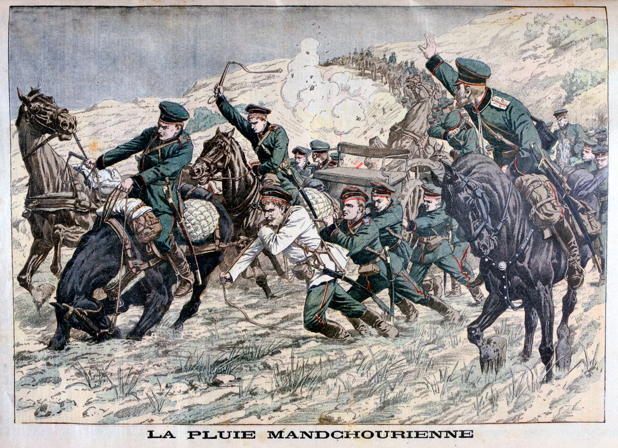 I mudderet i Manchuriet, russisk-japansk krig, 1904 af Unbekannt