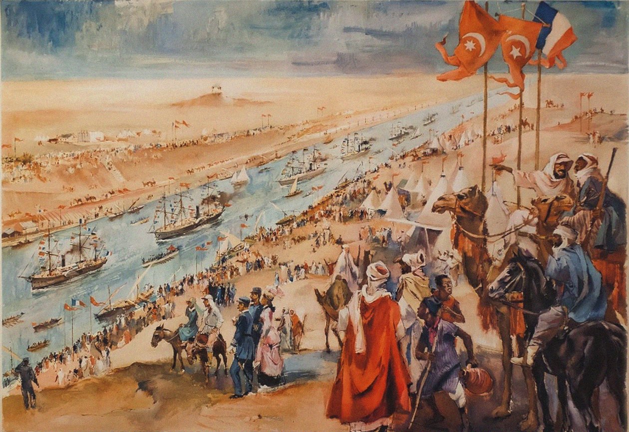 Indvielsesceremoni af Suez-kanalen i Port-Said, 17. november, 1869, 1869. af Unbekannt