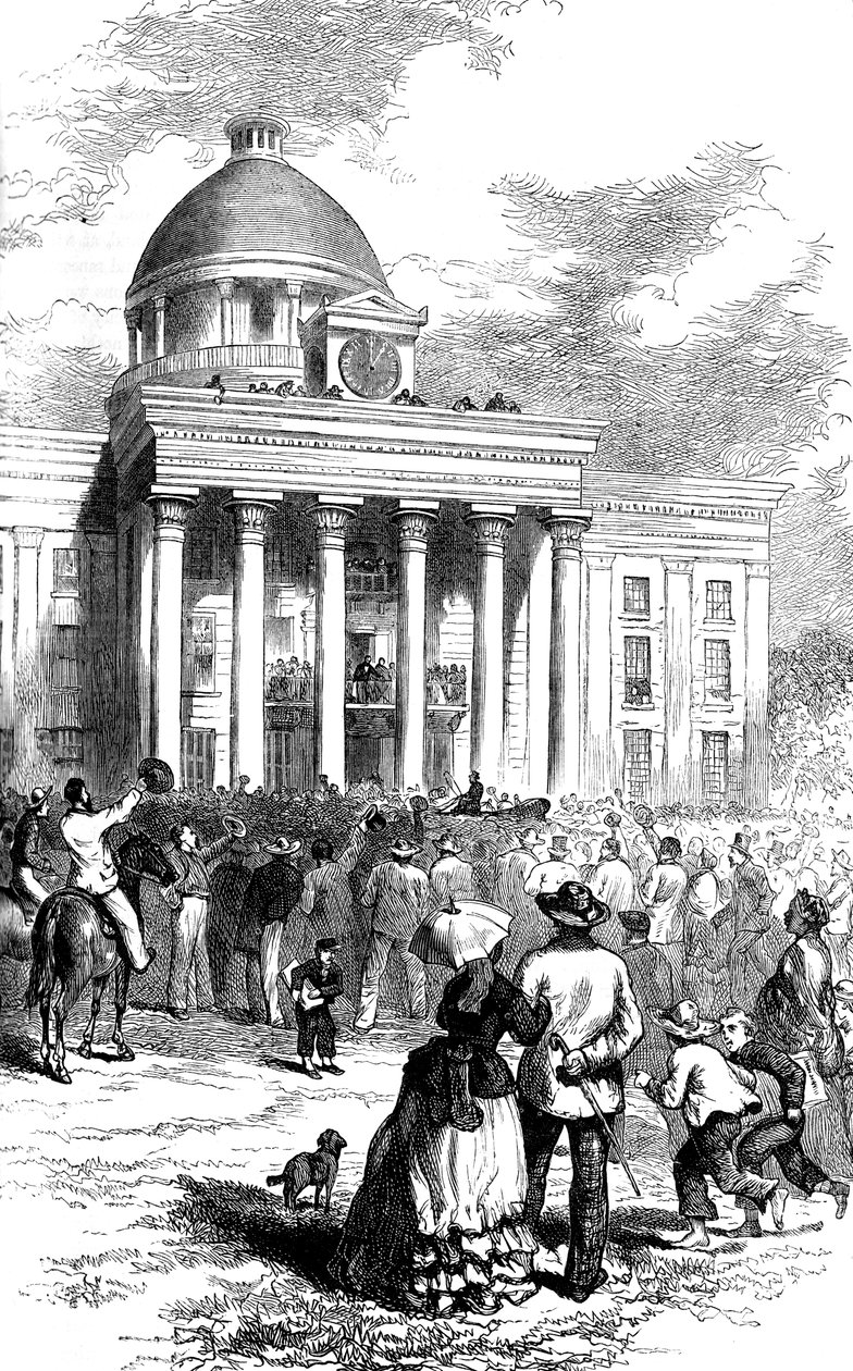 Indvielse af Jefferson Davis, Montgomery, Alabama, 1861 c1880 af Unbekannt