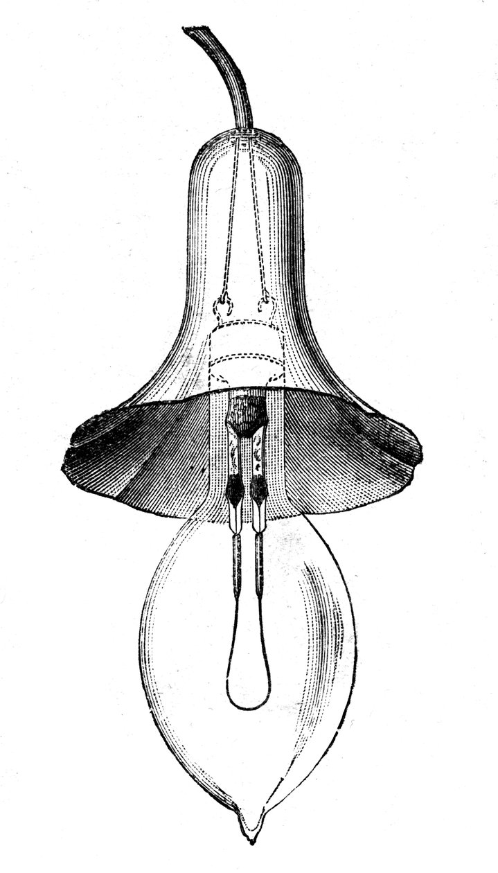 Glødelampe, glødelampe, af Lane-Fox, 1883. af Unbekannt