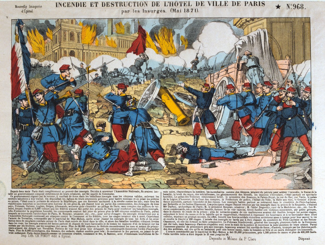 Brand og ødelæggelse af Hôtel de Ville, Paris, 24. maj 1871 af Unbekannt