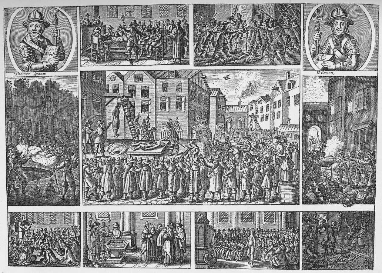 Hændelser i Venners Rising og henrettelse af oprørslederne, 1661 1903 af Unbekannt