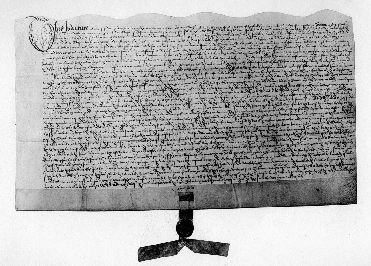 Indenture for salg af jord, underskrevet af Guy Fawkes, begyndelsen af det 17. århundrede 1901 af Unbekannt