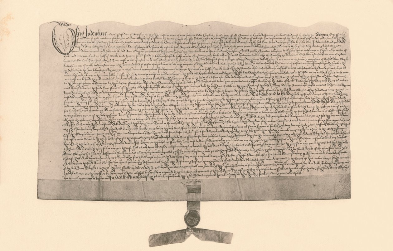 Indenture for salg af jord, underskrevet af Guy Fawkes, begyndelsen af det 17. århundrede, 1901 af Unbekannt