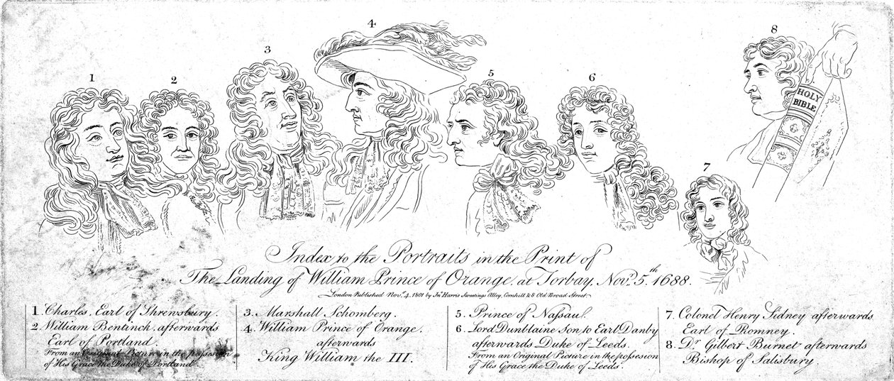 Indeks til ... landgang af William Prince of Orange i Torbay, 5. november 1688., 1830