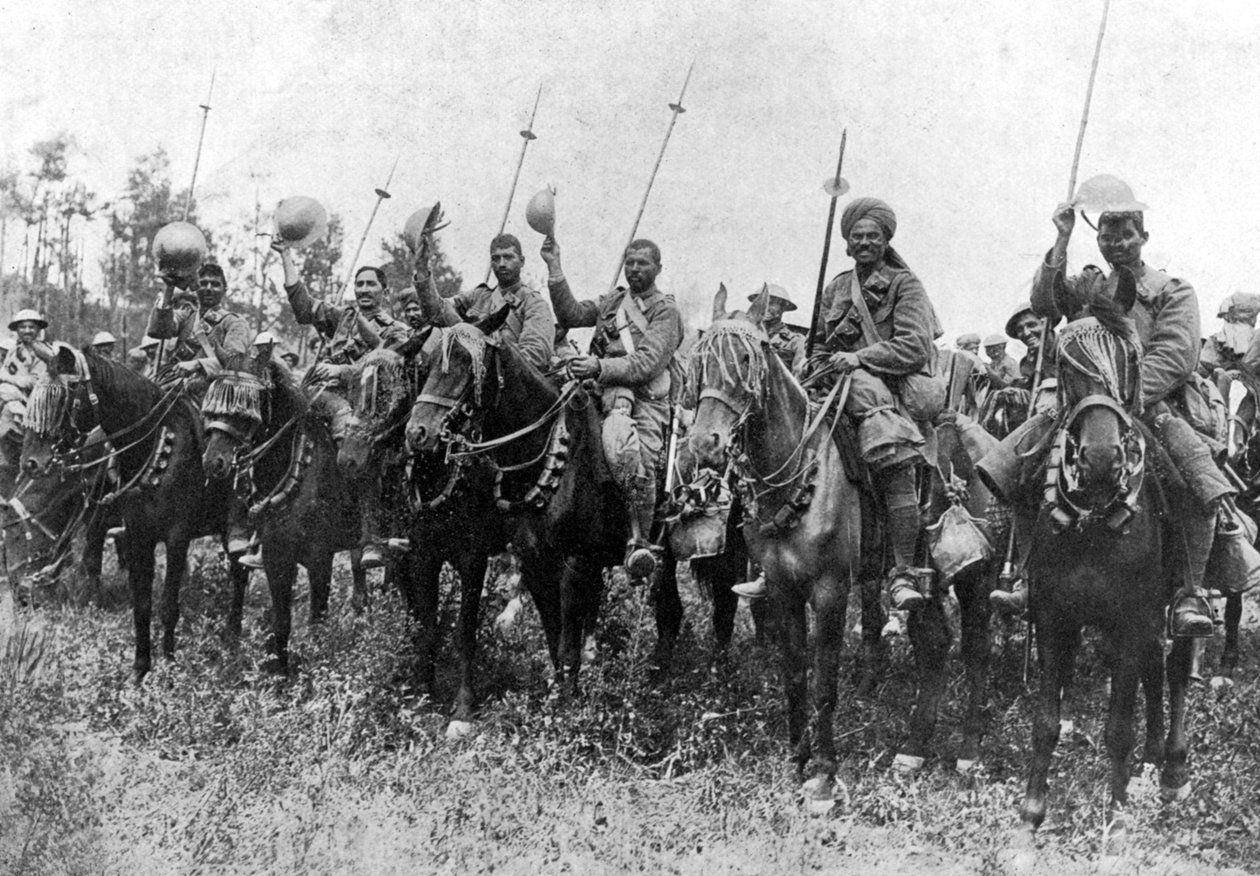 Indisk kavaleri efter deres angreb, Somme, Frankrig, Første Verdenskrig, 14. juli 1916, c1920 af Unbekannt