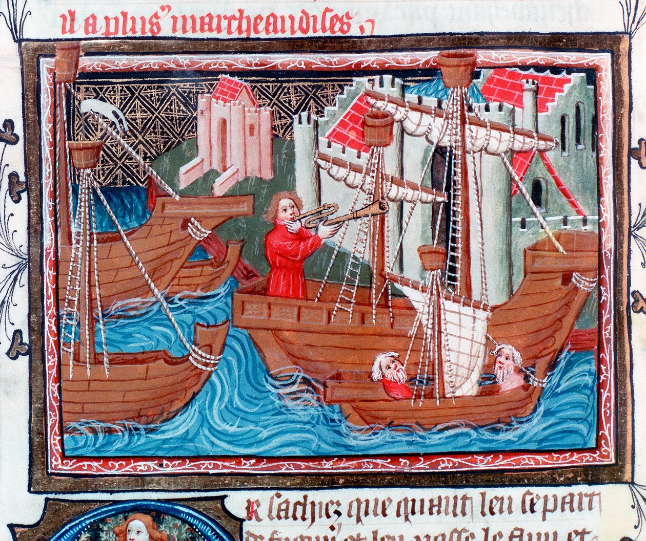 Indiske sejlskibe beskrevet af Marco Polo, 1400-tallet af Unbekannt