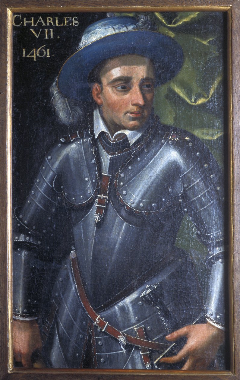Indre et Loire N* 172 - Chateau de Loches - Portræt af Charles VII - 1600-tallet af Unbekannt