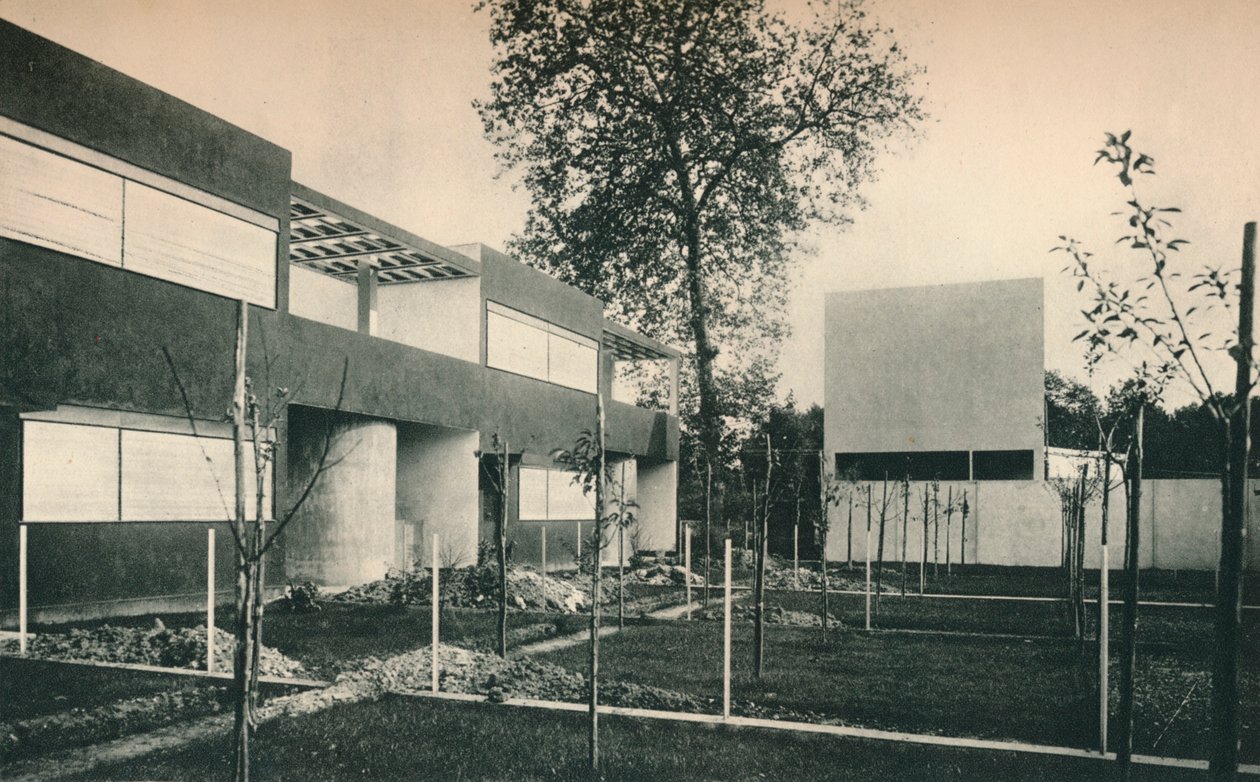 Industrial Housing Scheme i Pessac, nær Bordeaux. Arkitekter, Le Corbusier og Pierre Jeanneret, af Unbekannt