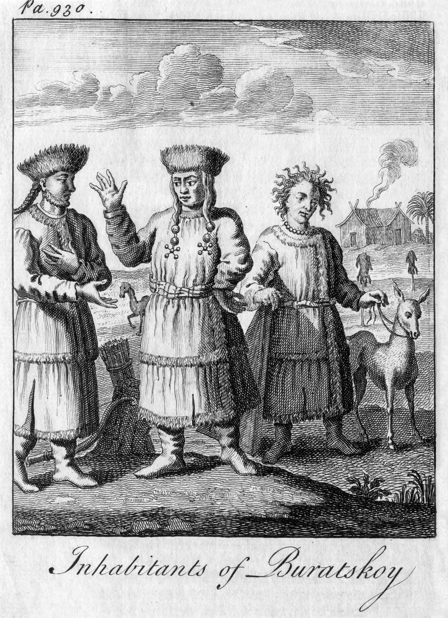 Indbyggere i Buratskoy, c1700-tallet af Unbekannt