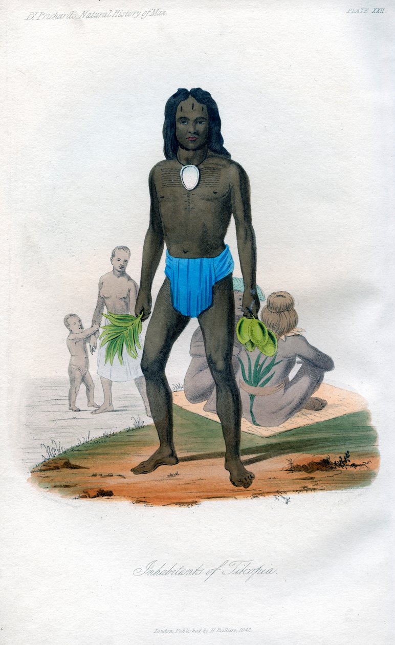 Indbyggere i Tikopia, 1848 af Unbekannt