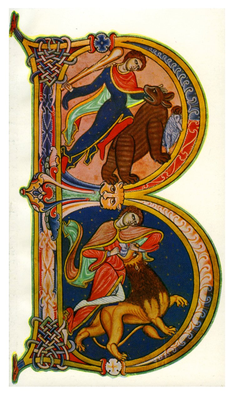 Indledende B, Bible, Winchester, c1160-1170, 1930 af Unbekannt