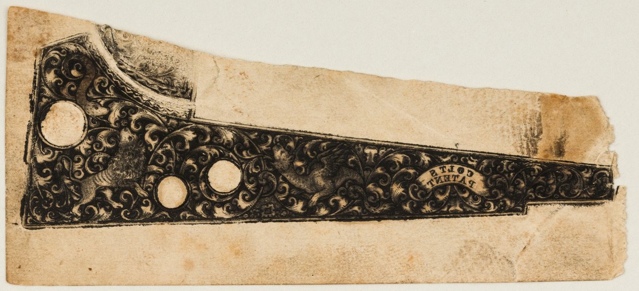 Ink Impression Pull fra en Colt Revolver, ca. 1854. af Unbekannt