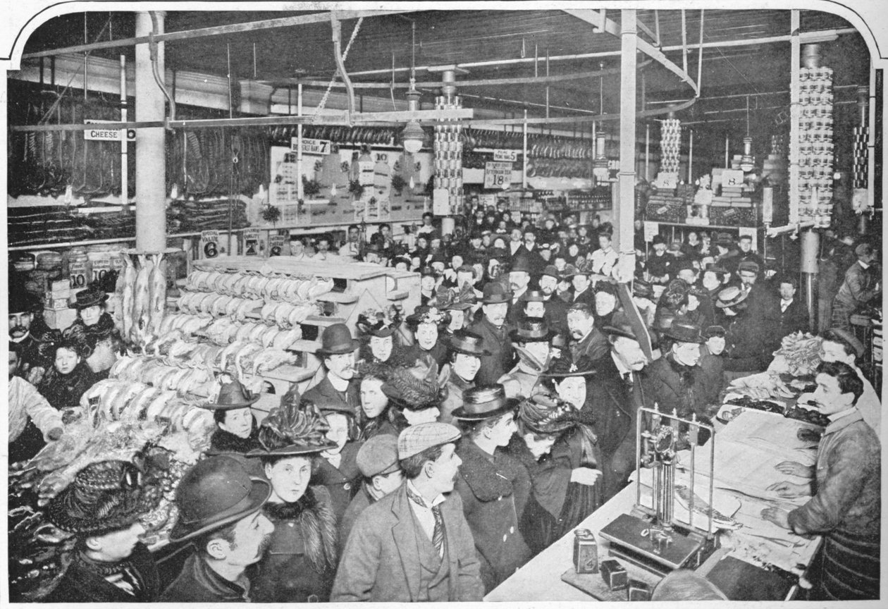 Inde i en stor proviantbutikker, Hammersmith, London, 1901 1903 af Unbekannt