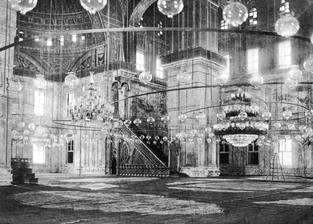 Inde i Muhammad Alis moske ved Saladin-citadellet, Cairo, Egypten, c1920