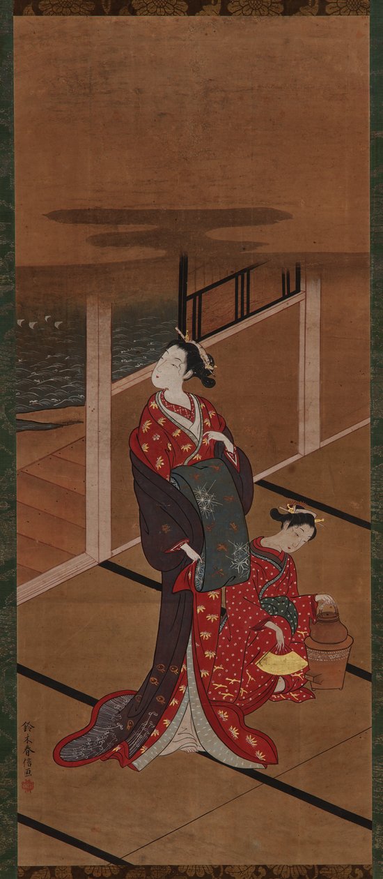 Interior: A Yujo and an Attendant Heating Water, Edo period, 1615-1868. af Unbekannt