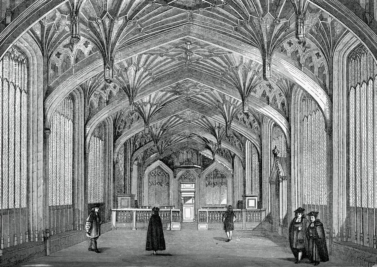 Interiør, Oxford University, c1700-tallet, 1870 af Unbekannt
