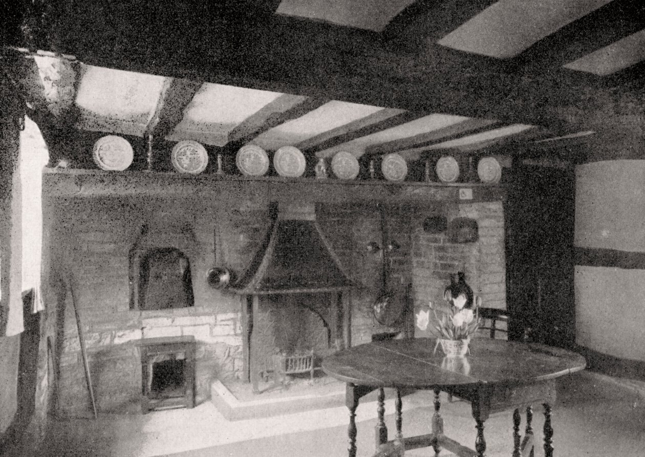 Interiør af Anne Hathaways Cottage, Stratford-upon-Avon, Warwickshire, England, 1924-1926 af Unbekannt