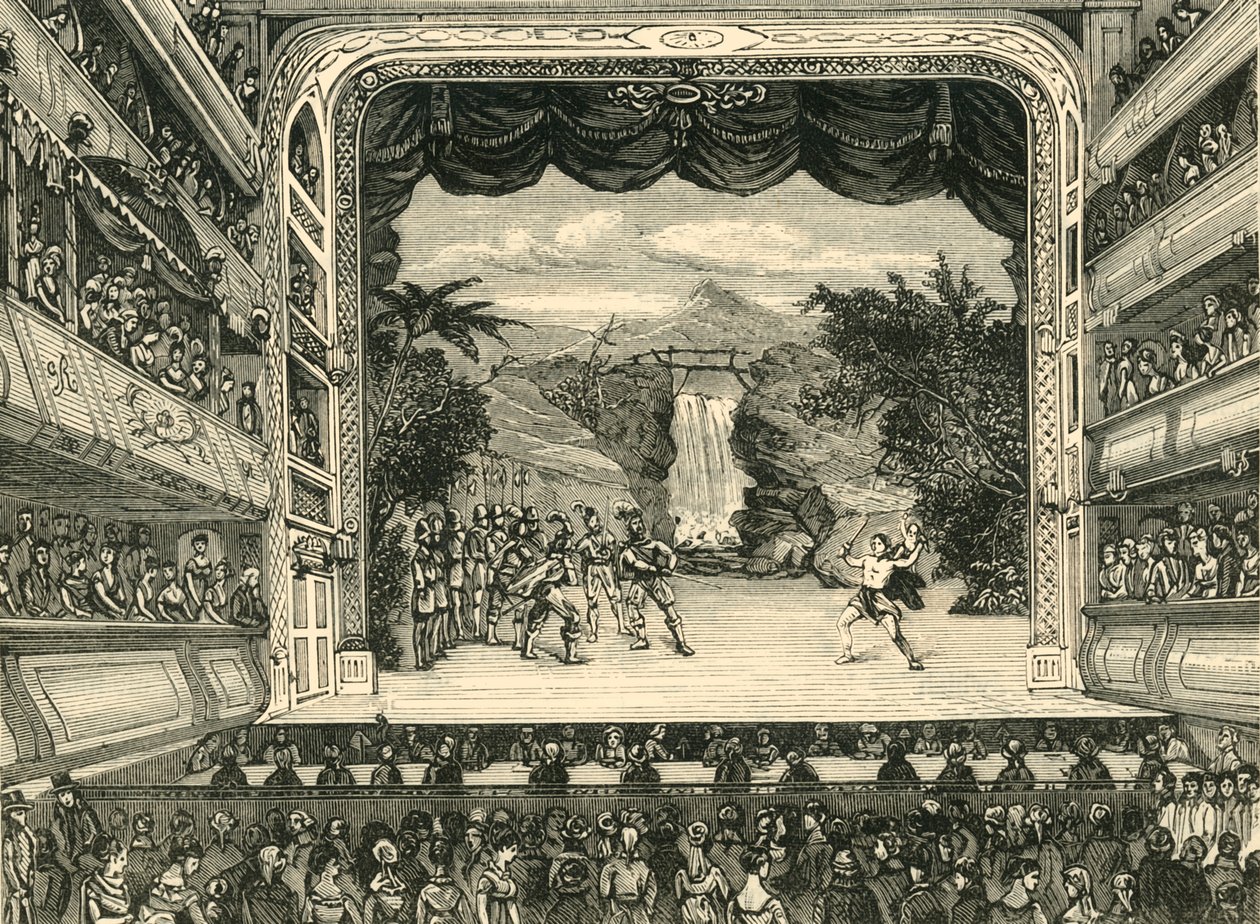 Interiør af Covent Garden Theatre i 1804, 1881. af Unbekannt