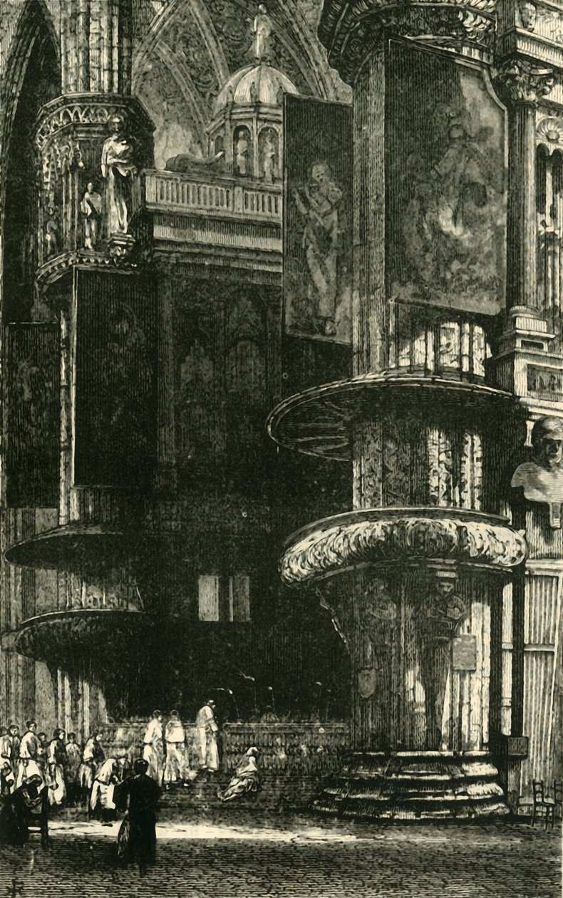 Interiør af Milanos katedral, 1890. af Unbekannt