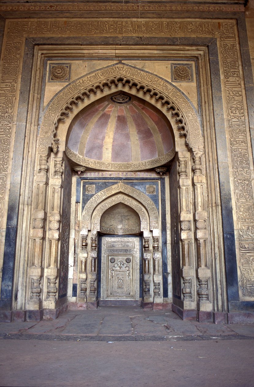 Det indre af Mughal-moskeen, Delhi, Indien af Unbekannt