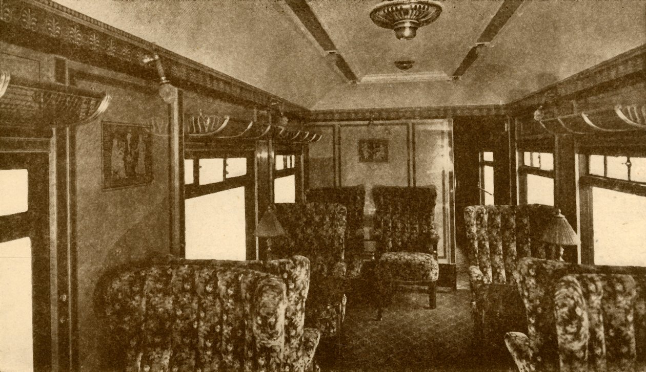 Interiør af Pullman Car, Marjorie, Southern Railway, 1930. af Unbekannt