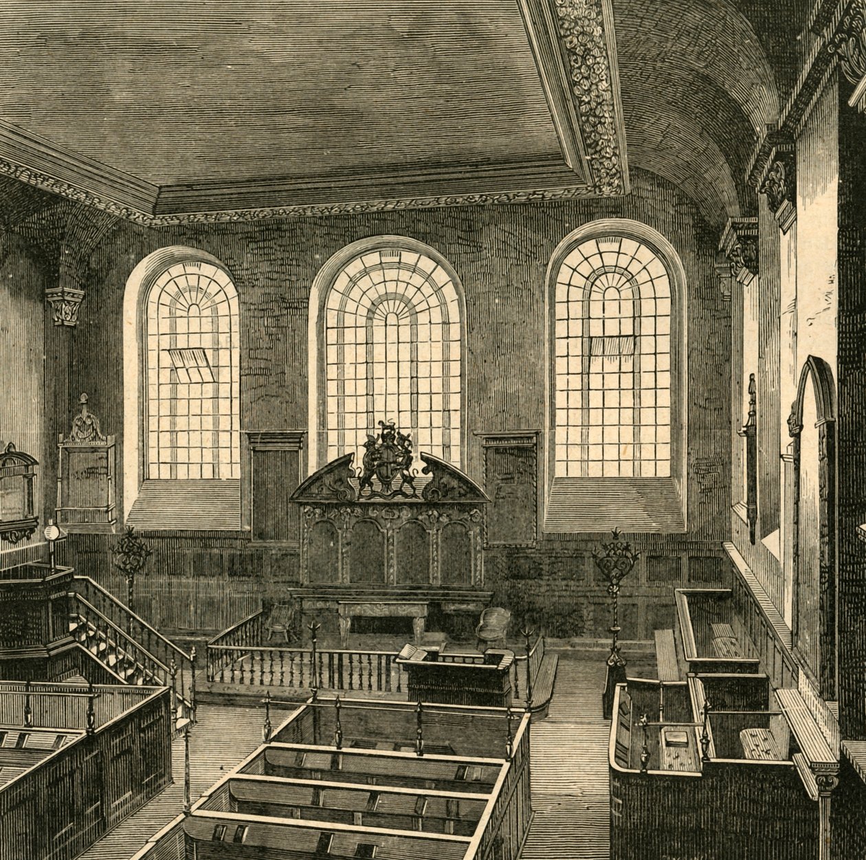 Interiør af St. Michaels, Wood Street, 1876, 1897. af Unbekannt