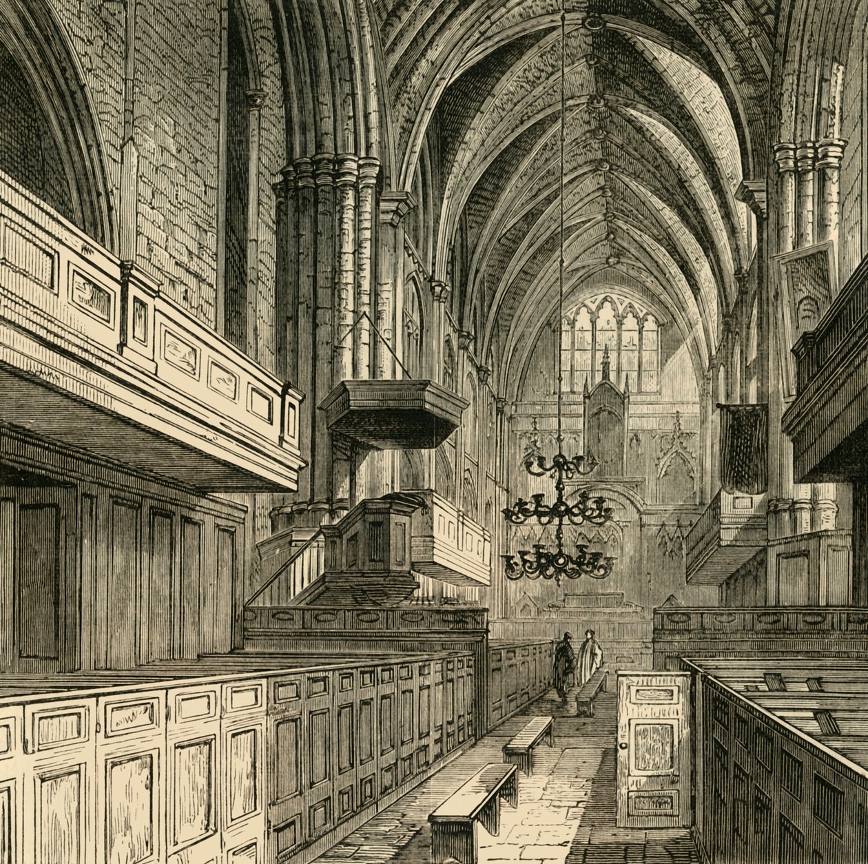 Interiør af Sankt Frelsers Kirke, c1878. af Unbekannt