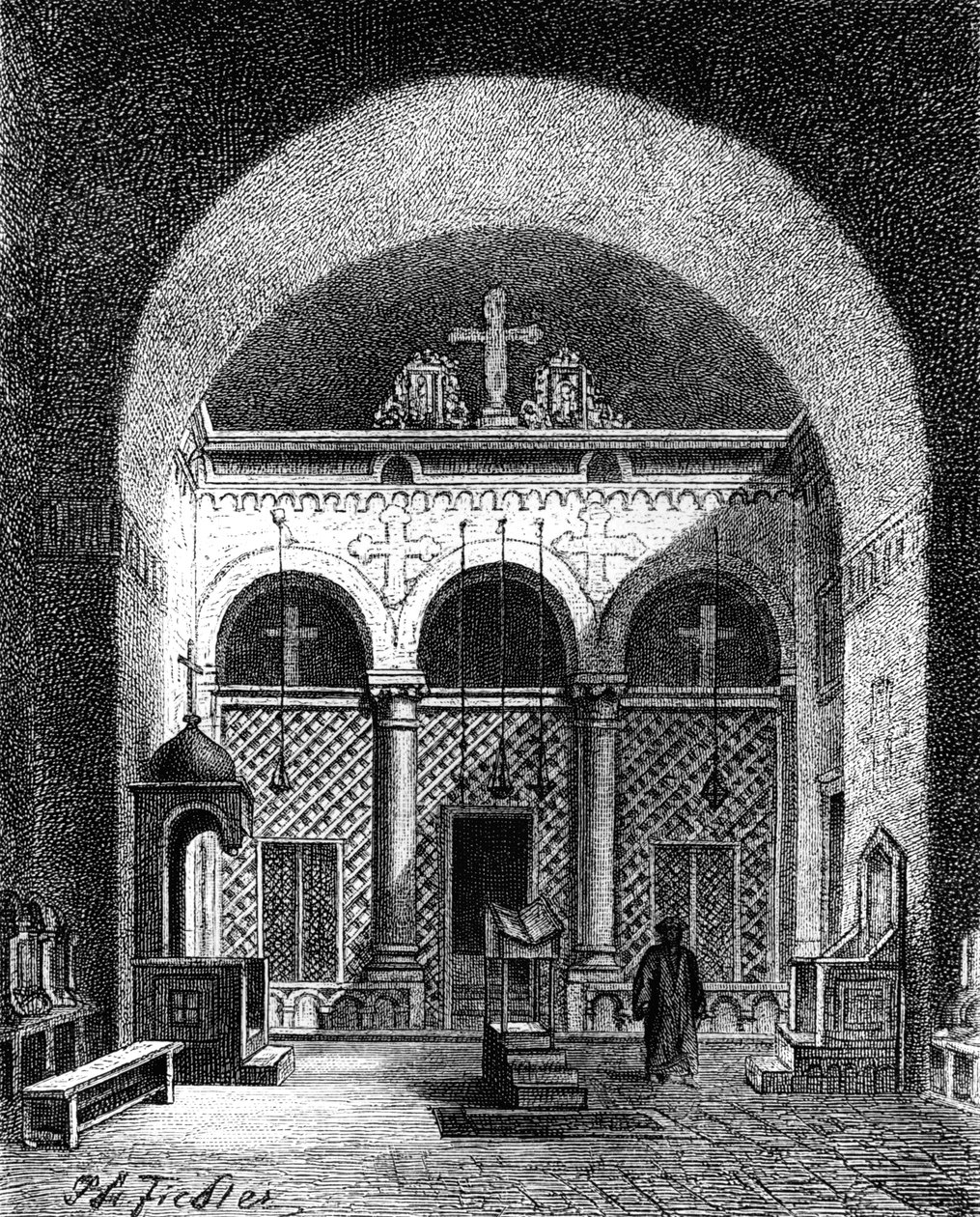 Det indre af en kirke, Egypten, 1881 af Unbekannt