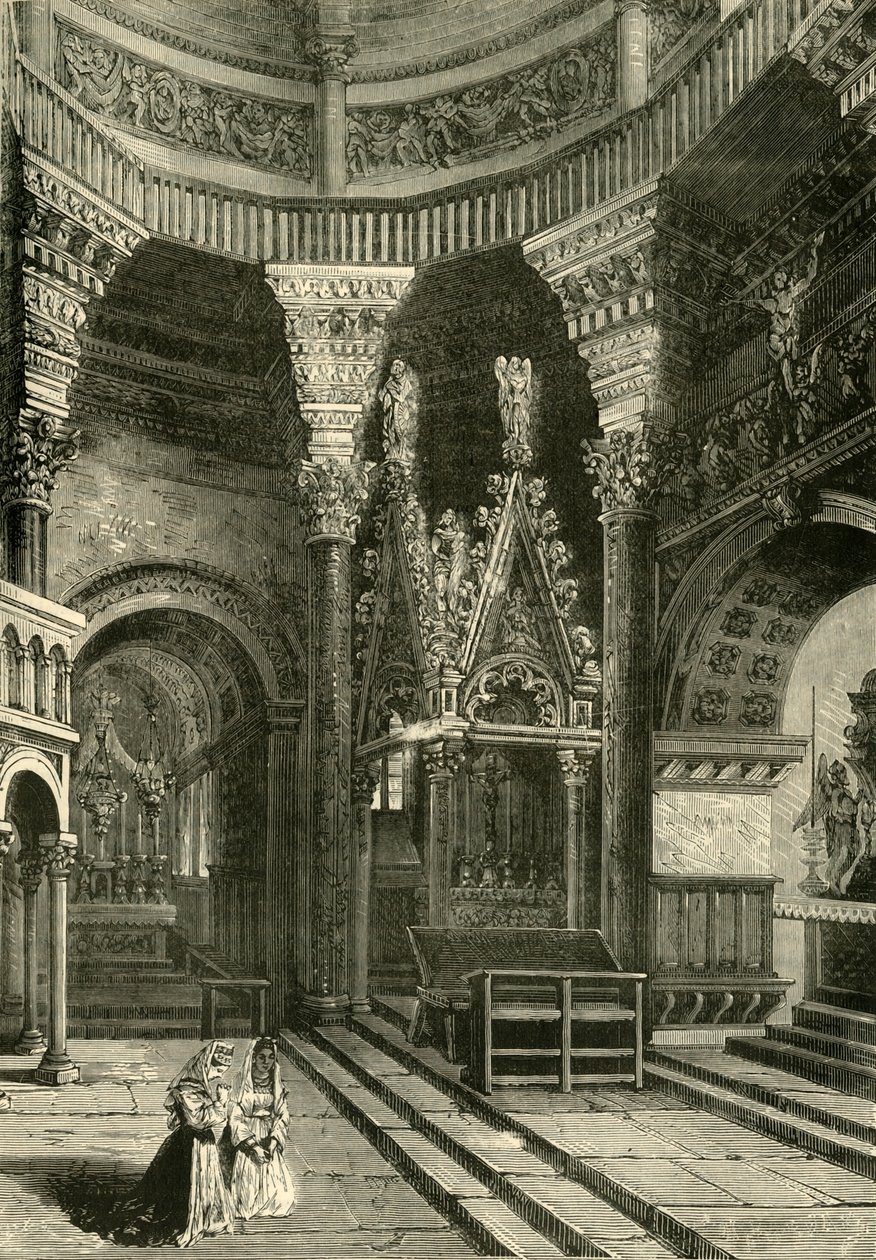 Interiør af katedralen i Spalatro, tidligere tempel for Diocletians palads, 1890. af Unbekannt