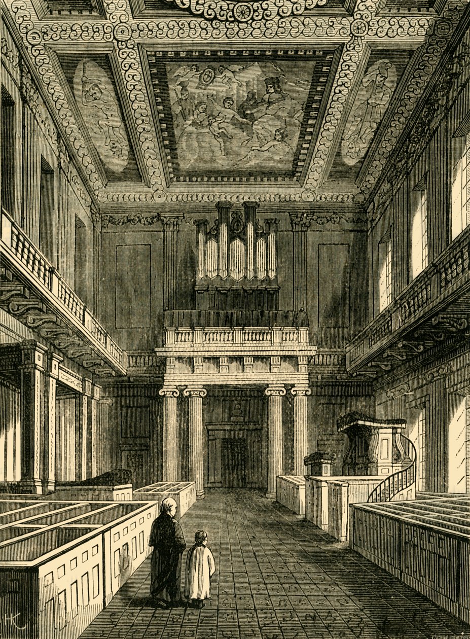 Interiør af Chapel Royal Banqueting House, Whitehall, 1881. af Unbekannt