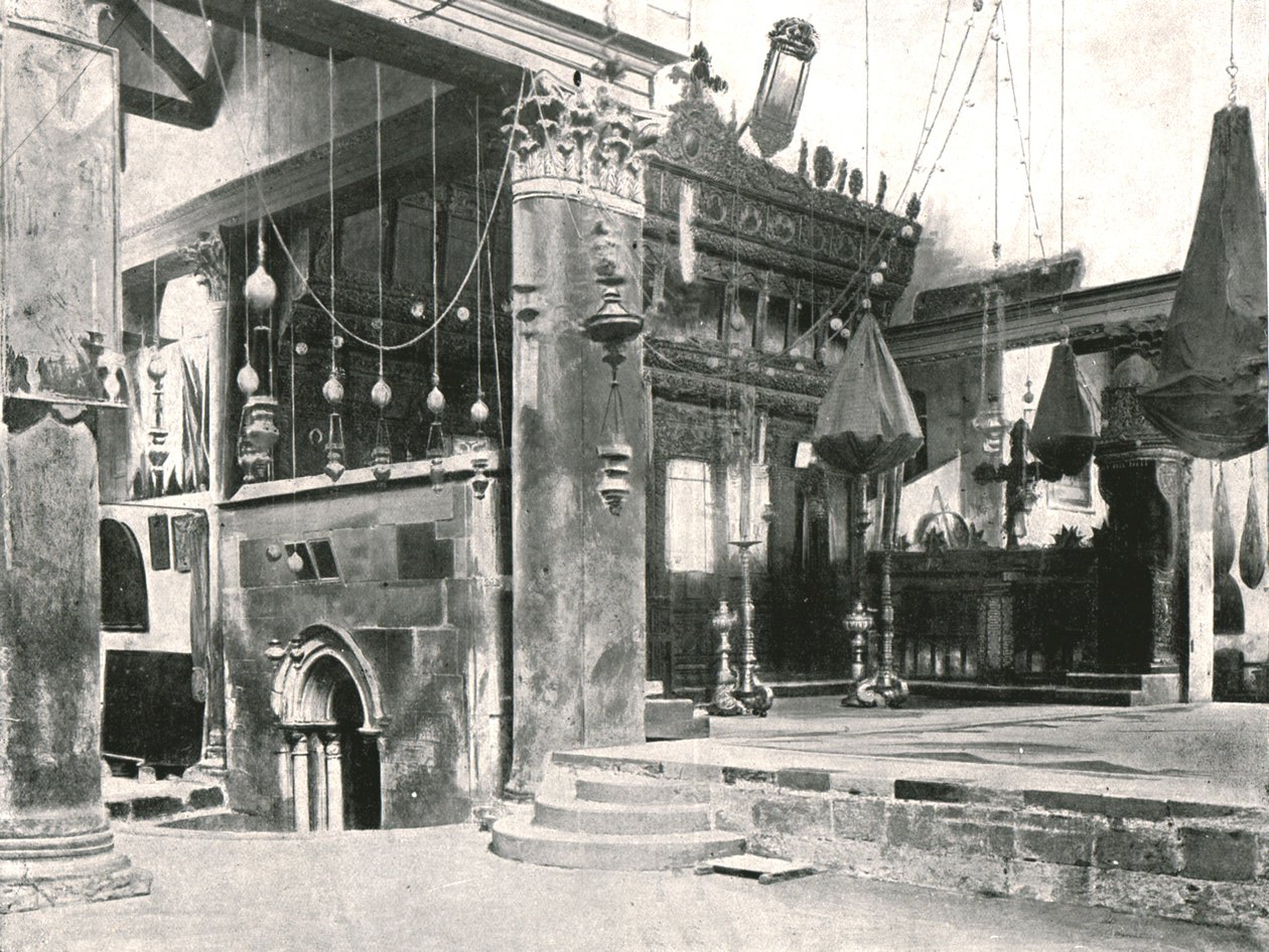 Interiør af Fødselskirken, Bethlehem, Palæstina, 1895. af Unbekannt