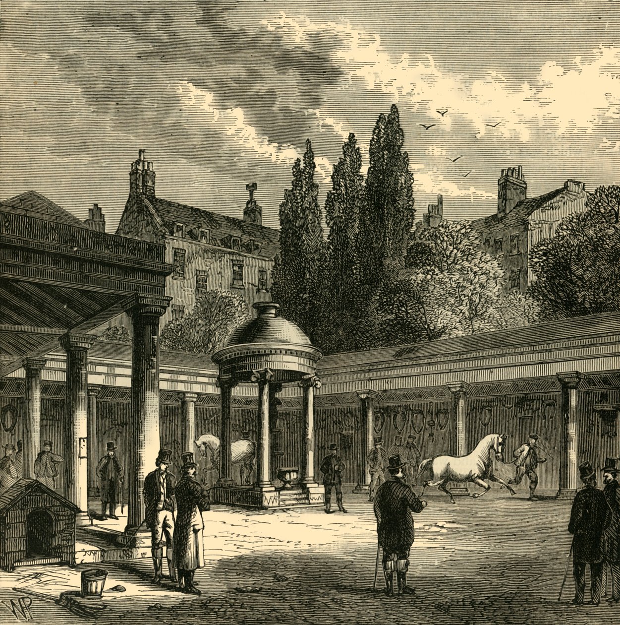 Interiør af Court-Yard of Old Tattersalls., c1876. af Unbekannt