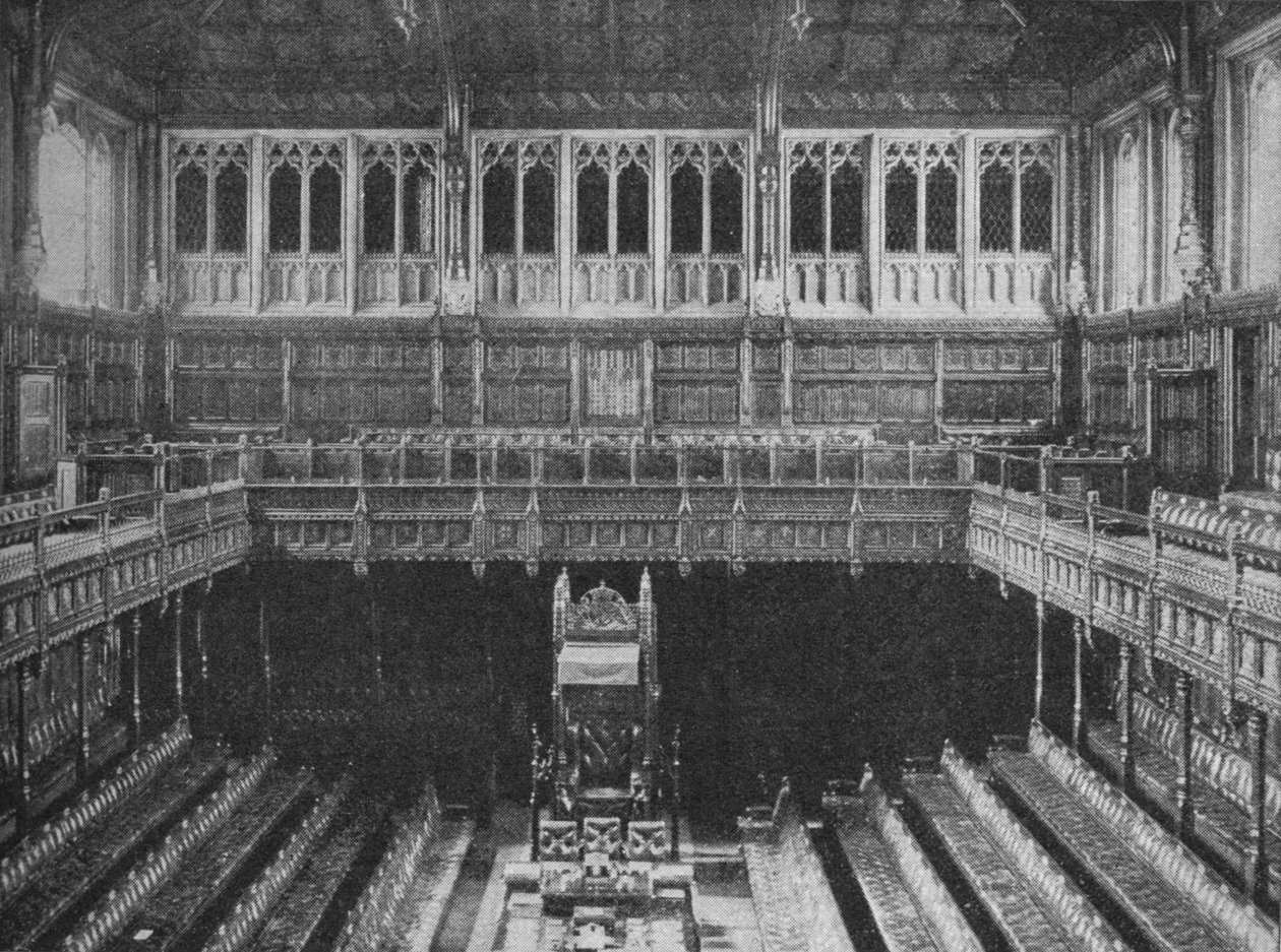 Interiør af Underhuset, Westminster, med blik mod talerstolen, 1909 af Unbekannt