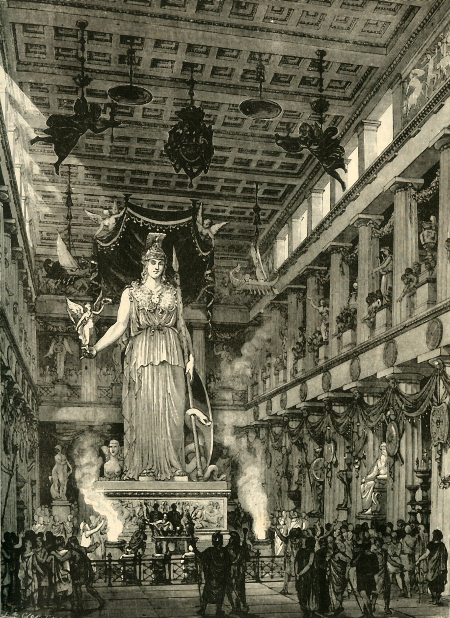Parthenonets indre, restaureret, 1890. af Unbekannt
